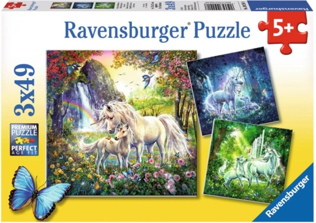 RAVENSBURGER Puzzle Piękne jednorożce 3x49 elementów