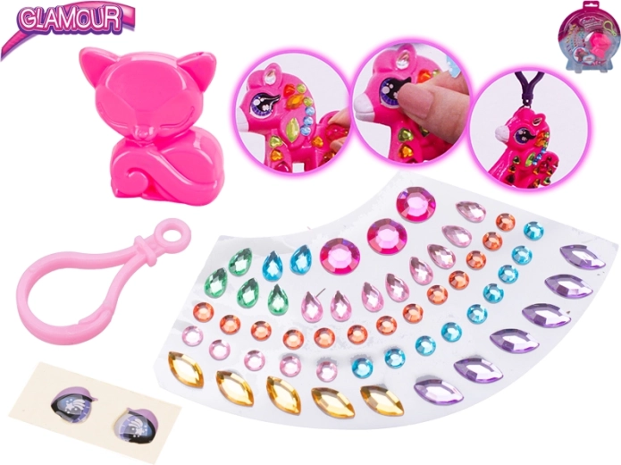 Kreatywny zestaw glamour do ozdabiania breloczka – zwierzątko z kryształkami