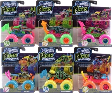 Hot Wheels Monster Trucks neon smashers - 1 szt.