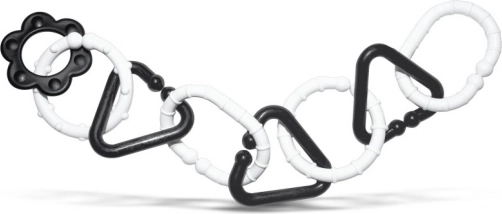 Czarno-biały plastikowy łańcuch dla niemowląt – 8 kształtów