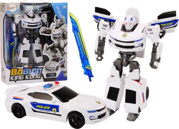 Auto-Robot 2w1 Transformujące policyjne auto białe