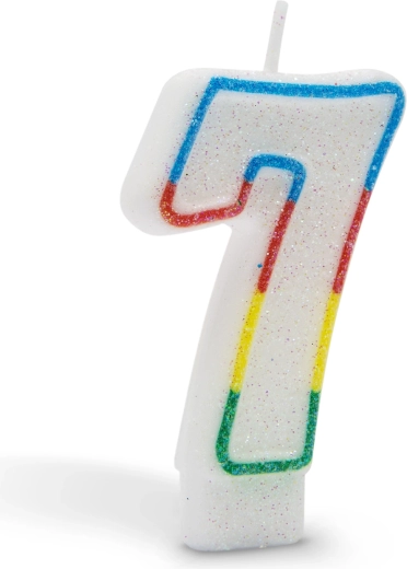 Świeczka na tort w kształcie cyfry 7