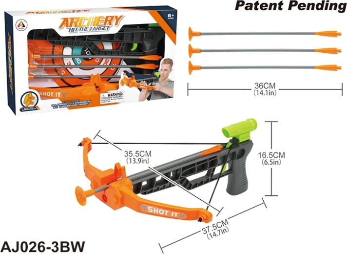 Dziecięca sportowa kusza z tarczą i strzałami
