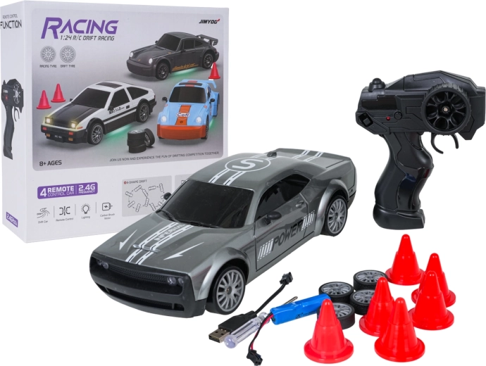 Zdalnie sterowane auto do driftu 1:24 z akcesoriami