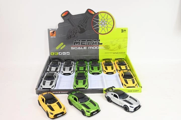 Sportowe metalowe auto 15 cm ze światłami i dźwiękami
