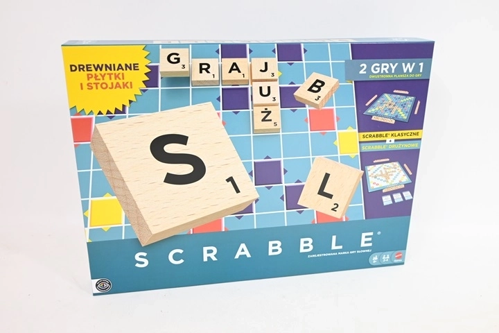 Scrabble – drewniane elementy