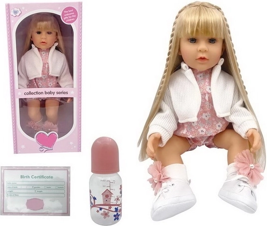 Lalka Madej z długimi blond włosami, 52 cm