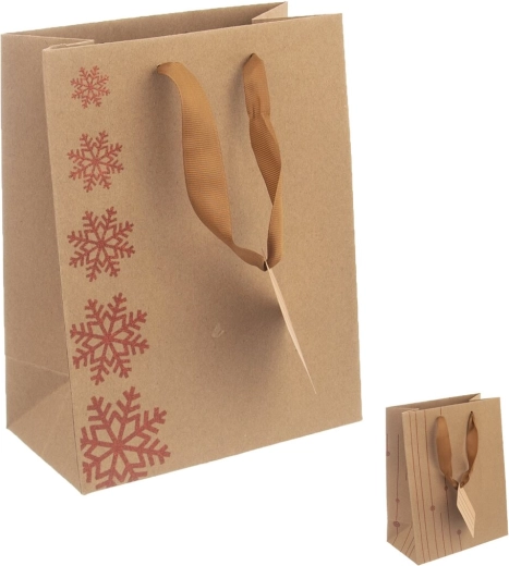 Torba prezentowa papierowa Śnieżynka 18 × 10 × 23 cm (mix wzorów)