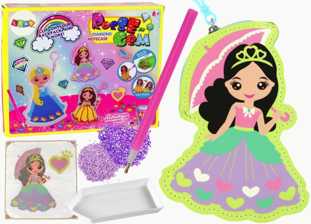 Zestaw koralików do diamentowego rękodzieła – brelok księżniczka