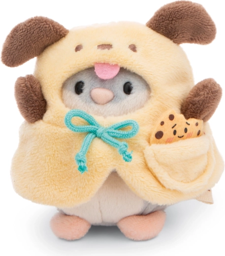 NICI MyMochi pluszowy chomik Shai w psim kostiumie z ciastkiem, zestaw prezentowy 8 cm