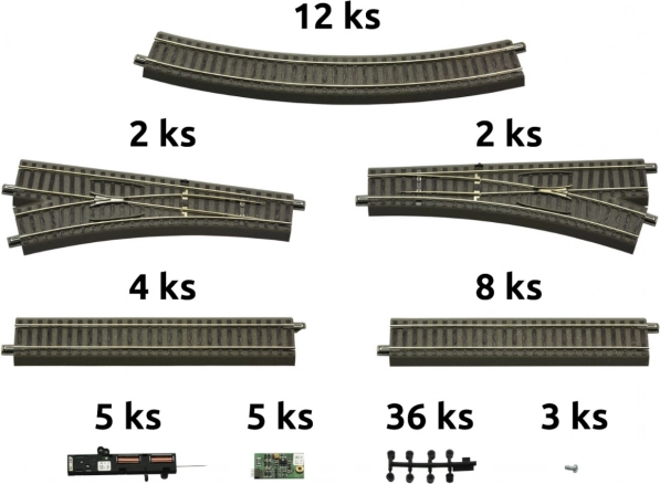 Roco geoLINE zestaw torów z podsypką i akcesoriami do cyfrowych zestawów startowych