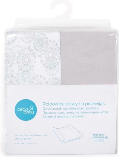 Ceba pokrowiec na przewijak 50 × 70 cm (2 szt.) light grey + dandy