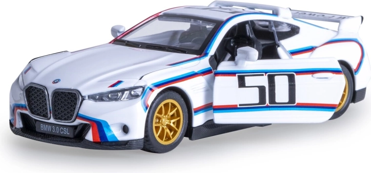 Metalowy model BMW 3.0 CSL Batmobile w skali 1:42, biały