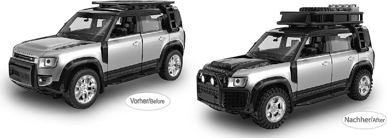 Metalowy model Land Rover Defender 110 1:43, srebrny