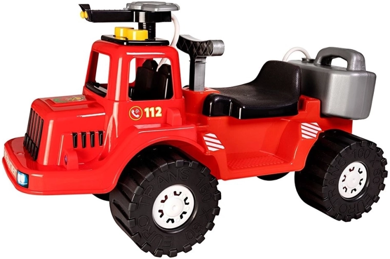 Dziecięcy jeździk strażacki z działkiem wodnym BAYO, 70 cm