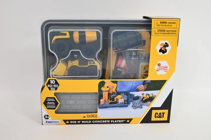 CAT pojazdy budowlane z masą plastyczną w walizce