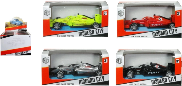 Samochód wyścigowy – sportowy model metalowo‑plastikowy