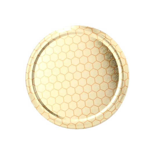 Wieczka na słoiki z miodem z motywem plastra, średnica 82 mm, 6 nacięć (opakowanie 600 szt.)