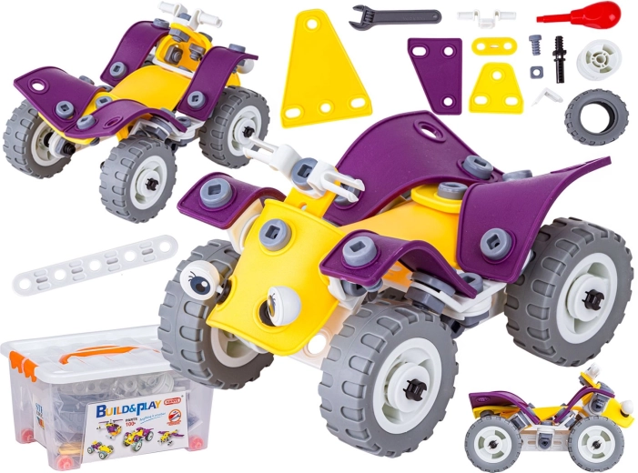 Elastyczny zestaw konstrukcyjny 4w1 100 elementów (formuła, quad, helikopter, samolot)
