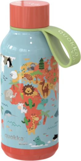 Termobutelka ze stali nierdzewnej Quokka Kids Solid Map of Life z uchwytem 330 ml
