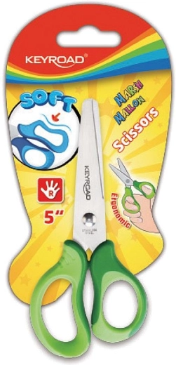 Dziecięce nożyczki Keyroad Soft 12,5 cm zielone