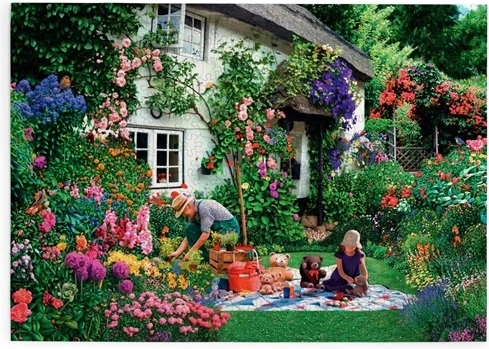 House of Puzzles piknik z pluszowymi misiami – puzzle 500 dużych elementów