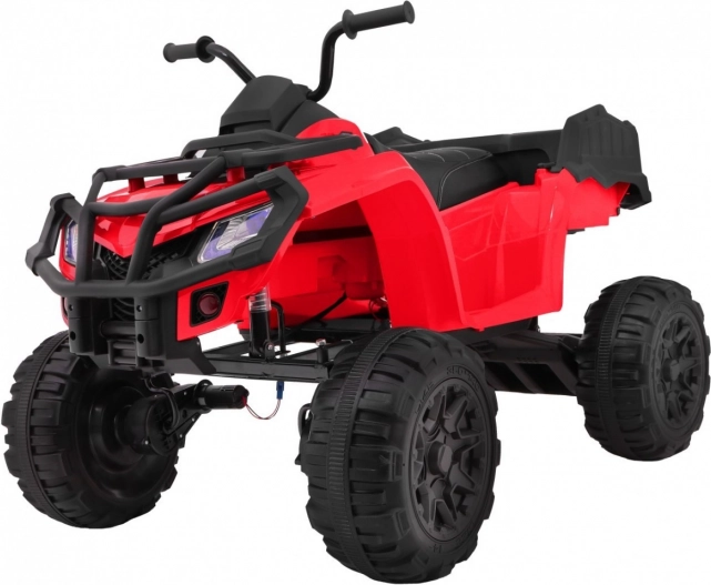 Dziecięcy elektryczny quad XL 4x4 z kufrem, soft start, koła EVA, LED i audio – czerwony