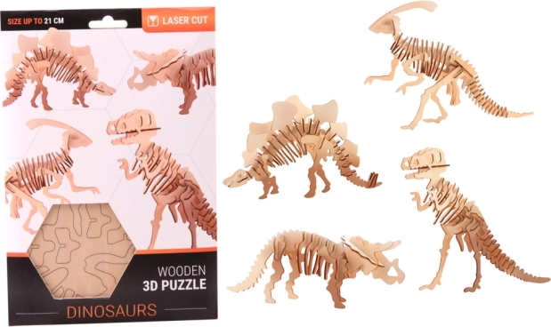 Drewniane puzzle 3D – dinozaur