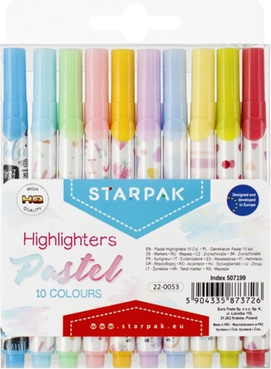 Pastelowe zakreślacze STARPAK – zestaw 10 szt.