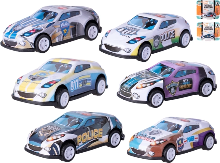 Metalowy sportowy samochodzik z napędem typu pull-back 6,5 cm