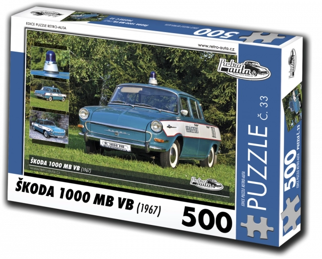 Puzzle Retro-auta Škoda 1000 MB VB (1967) 500 elementów