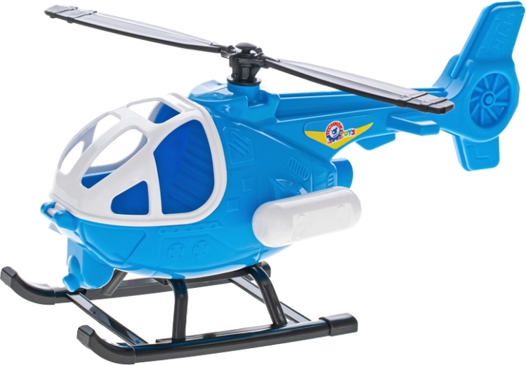 Niebieski plastikowy helikopter z otwieraną kabiną 25 cm