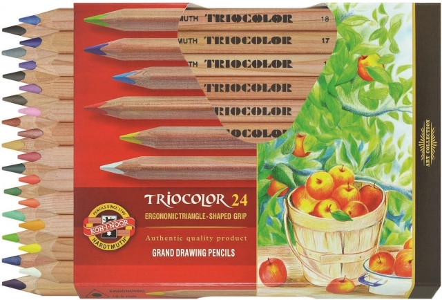 Trójkątne grube kredki KOH-I-NOOR Triocolor Natur, 24 szt.