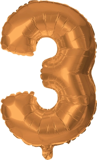 Balon foliowy cyfra 3 30 cm brązowy TORO