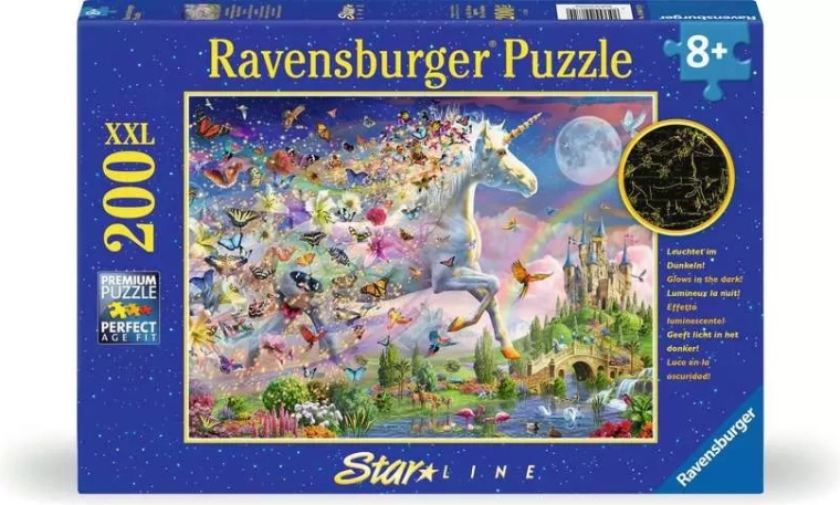 Ravensburger świecące puzzle Motyli jednorożec XXL 200 elementów