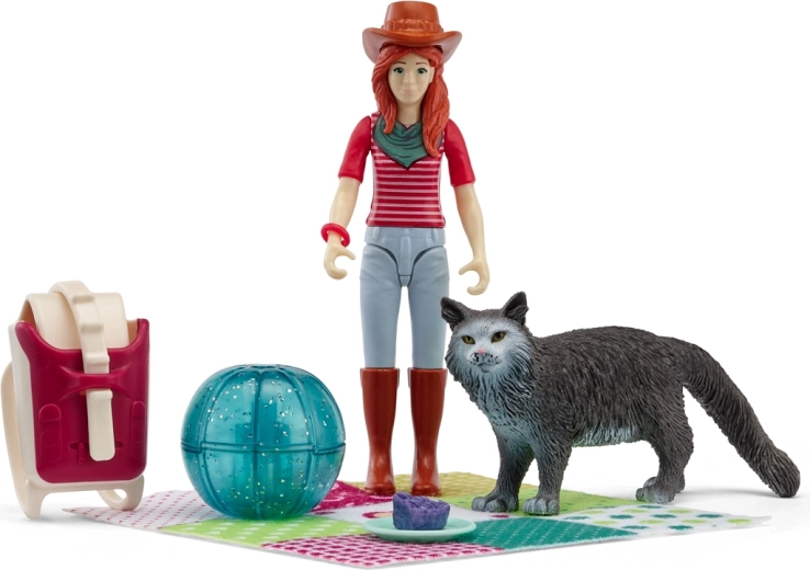 Schleich POCKET SET piknikowa zabawa z Hannah i kotem