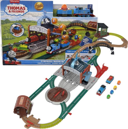 Fisher-Price Tomek i Przyjaciele kolejka Dostawa beczek załaduj i wystrzel z lokomotywą Tomkiem