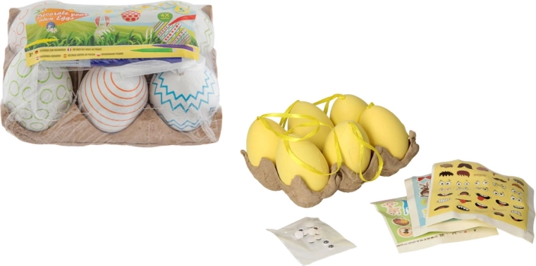 Wielkanocne plastikowe jajka – zestaw 6 szt.