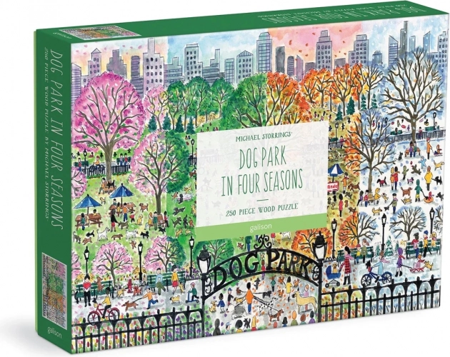 Drewniane puzzle Psi park – cztery pory roku, 250 elementów