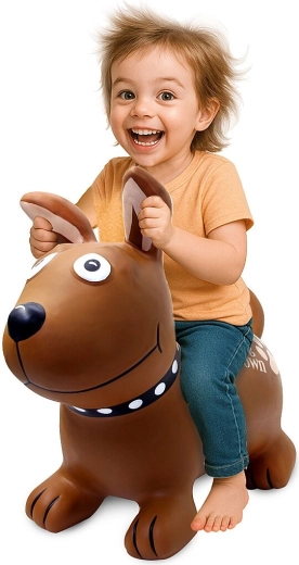 Skaczący piesek HoppyDoo Dog Brown z pompką