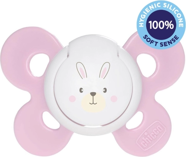 Chicco smoczek Physio Comfort silikonowy 2–6 m, dziewczynka – króliczek