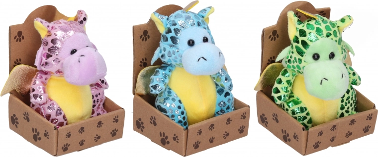 Pluszowy smok błyszczący 13 cm