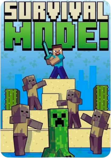 Koc polarowy Minecraft 100 × 140 cm - 1 sztuka