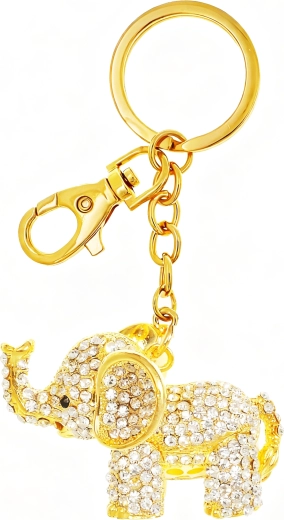 Złoty brelok do kluczy Słoń Deluxe