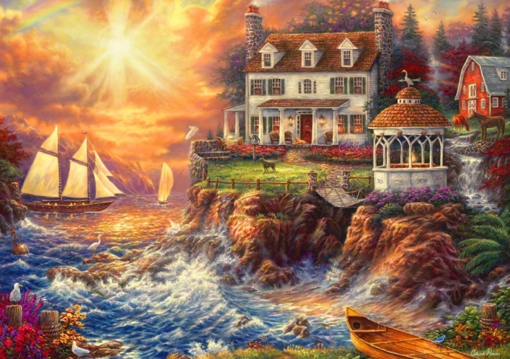 Puzzle Bluebird Życie na klifie 2000 elementów