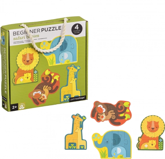 Petit Collage Pierwsze Puzzle Młode Zwierzęta Safari