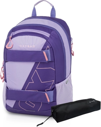 Plecak szkolny i piórnik Oxybag Sport Half violet
