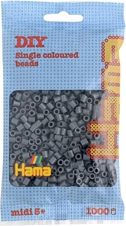 Hama Midi koraliki do prasowania 1000 szt. ciemnoszare