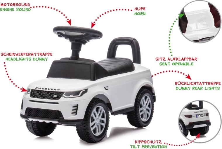 Jeździk i chodzik Land Rover Discovery 2 w 1, biały