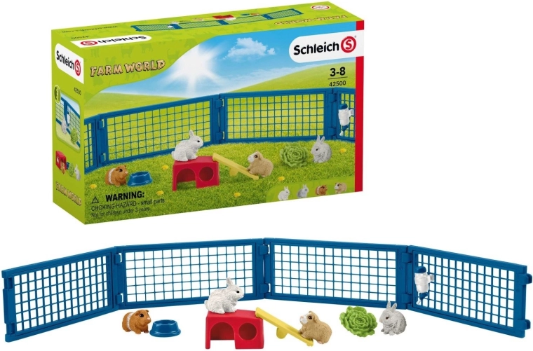 SCHLEICH Farm World® 42500 Ogrodzony wybieg dla królików i świnek morskich